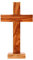 Cruz de madera de olivo de Belén, hecha a mano. Ideal para colgar en la pared o como decoración de mesa. 15 x 26 cm.