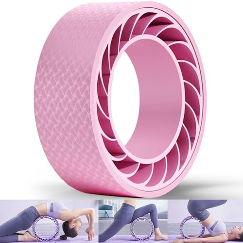 HNJZX Yoga-Ringe, Rückenroller, passend für Yoga-Rad, Stütze, Schaumstoff-gepolstertes Rückenstrecker-Rad mit Mittelwirbelsäulen-Wiege, Yoga-Rad zur Verbesserung von Yoga-Posen, Rückenbeugen, Balance,