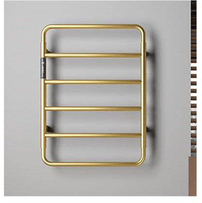 RUHEN Scaldasalviette in Acciaio Inox, scaldasalviette a Riscaldamento rapido, scaldasalviette Elettrico a Parete per asciugare Asciugamani e Indumenti, Oro, cablato