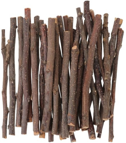 Garneck 40pcs Natural Wooden Sticks for Crafts: 12cm Real Wood Twigs for Crafting Fairy Gardens Rustic Small Log Bundle for DIY Art Decoration & Model Building