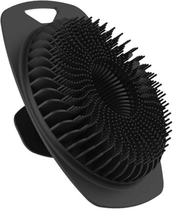 Silicone Body Scrubber, Body Brush Handheld, Lather Nicely, Long Lasting, Gentle Exfoliating for Women Men Baby Sensitive Skin, 1 Pcs Silicone Shower Scrubber, Black