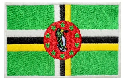 Dominica Länderflaggen-Aufnäher, bestickt, zum Aufbügeln oder Aufnähen