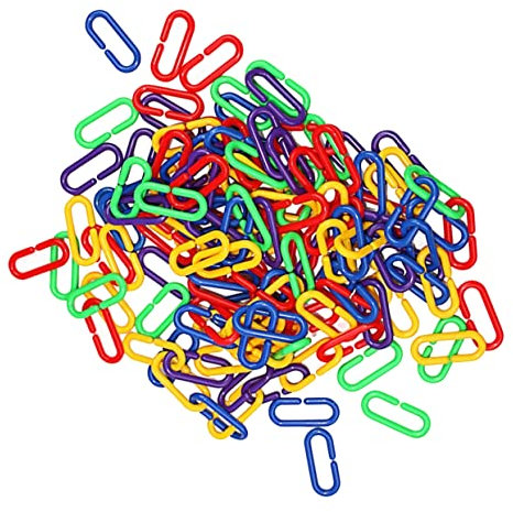 DRESSOOS 100stücke C-Clip Vogelspielzeug Zubehör Kunststoff Kettenringe Für Wellensittiche Papageien Langlebiges Kauspielzeug Für Käfige Vogelzubehör Für Aktive Vögel
