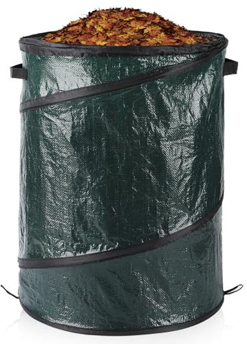 Grand sac à déchets de jardin pliable et robuste avec poignées pour déchets, jouets, etc. Sac de rangement pour le jardinage (100 L – 46 x 60 cm)