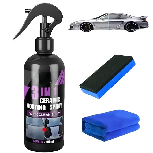 Spray di rivestimento ceramico 3 in 1,agente di rivestimento nano multifunzionale ad alta protezione rapida per vernici,spray di rivestimento idrofobico per auto,riparazione rapida e precisa (1 Pezzo)