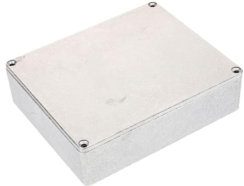 Abaodam Gitarreneffekt Pedalbox aus Aluminium Druckguss Robustes Gehäuse für Selbstgemacht Effektpedale Einfach zu Bedienen Silbernes Metallgehäuse für Gitarrenzubehör