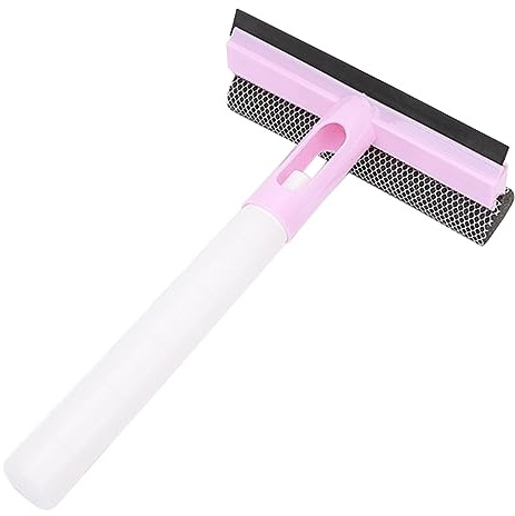 GOOHOCHY Window Cleaning Squeegee Spraying Sponge Pink Multi-purpose Glass Cleaner Tool for Household Bathroom Mirror and Tile Surfaces