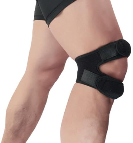 Helvezen HelveFlex Ginocchiera Regolabile con Inserto in Silicone - Supporto per Ginocchio in Neoprene per Corsa e Sport - Allevia il Disagio al Ginocchio, Tendinite Artrite Recupero Lesioni (2 Pezzi)