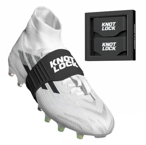 KnotLock – Black/White | Shoelace Band for Football Boots | Pure Silicone Lace Holder