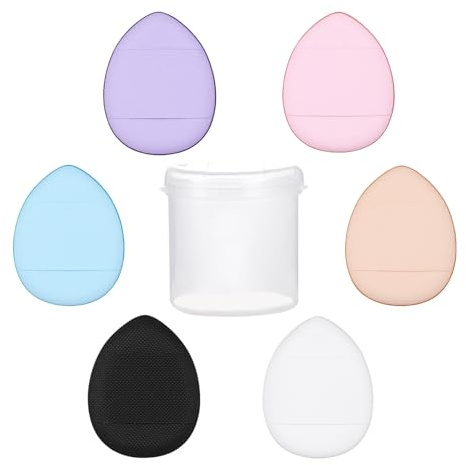 Finger Puff – Éponge de mélange de maquillage, applicateur de poudre à coussin doux | Outil cosmétique réutilisable avec sangle élastique pour une finition de de teint lisse, une couverture du