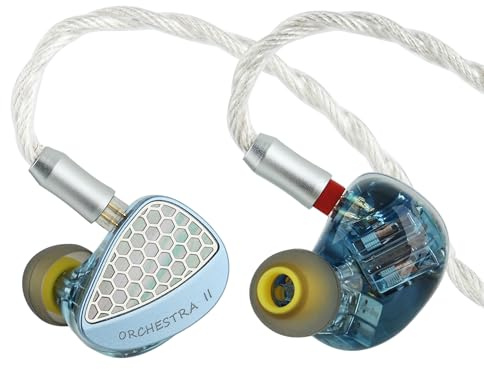 Linsoul Kiwi Ears Orchestra II 10BA In Ear Monitor Professionale,Cuffie IEM con Cavo HiFi con Equilibrio Tonal Superlativo,Alloggiamento Artigianale per Tutti gli Individui e Generi Musicali (Blu)