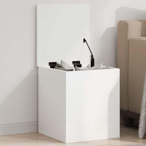 Myheimly Truhe Aufbewahrungstruhe Spielzeugtruhe Spielzeugkiste Couchtisch Beistelltisch Aufbewahrungsbox Weiß 40x42x46 cm Holzwerkstoff