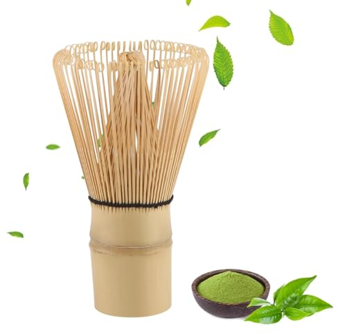 Fouet à matcha en bambou naturel, fouet en bambou fabriqué à la main pour le thé matcha. Ustensiles authentiques pour les cérémonies du thé japonaises - Durable, facile à nettoyer 01