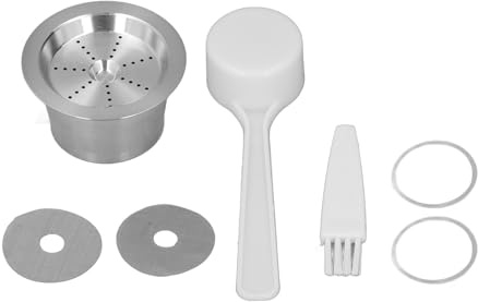 Refillable Coffee Capsules Stainless Steel, Reusable Coffee Pods for and Series, Double Filtration System with Silicone Rings and Mesh, Durable Coffee Filter Pods