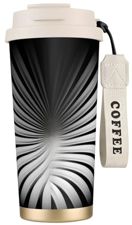 Unique Customized Coffee Mug - Insulated Stainless Steel Tumbler for Travel, Home & Office - 17 oz Black and white glare White