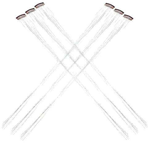 MAGICLULU Silver Hair Tinsel Extension Clips for Women and Teen Girls, Sparkling Hair Pieces with Lightweight, Sturdy Design for Parties and Festivals