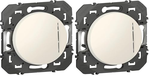 LEGRAND | Interrupteur Ou Va-Et-Vient Avec Voyant Témoin, Dooxie, Connexion Rapide Sans Outil, Livré Avec Enjoliveur Blanc, À Équiper De Plaque De Finition (Lot de 2)