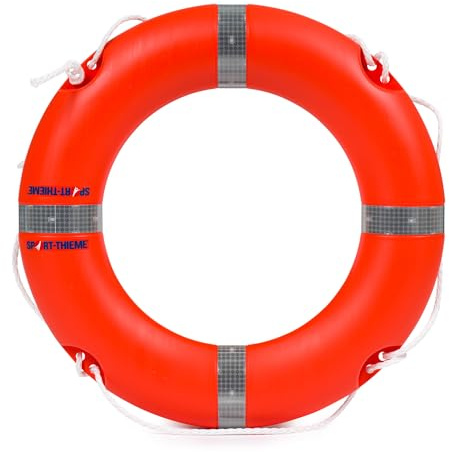 Sport-Thieme Rettungsring Solas | EN-Norm 14144 | Wassersport & Sportschifffahrt | Griffleine, Reflexstreifen | 45 cm Innen, 75 cm Außen | 14,5 dnN | 2,5 kg