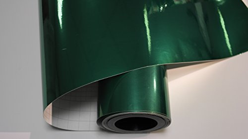 Könighaus (9,54€/m2) Chrome Grün Folie 400 x 152 cm blasenfrei mit Anleitung (Autofolie)