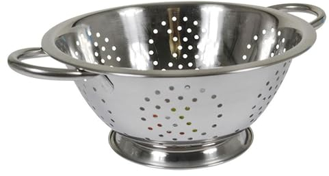 BURI Edelstahl-Sieb mit Standfuß 24cm Küchensieb Seiher Durchschlag Nudelsieb