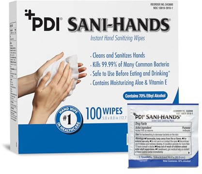 Sani-Hands Hand Sanitizer Wipes 100 Packets Per Box