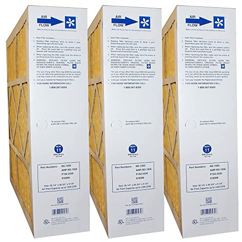 Five Seasons, Goodman M2-1056 Furnace Filter 20x20x5 (Actual Size: 20-1/4 x 20-3/4 x 5-1/4) MERV 11 Premium Air Cleaner Filter for HVAC Purification Systems (3 Pack)