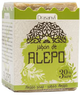 Jabon de Alepo 30% Laurel Drasanvi Original en Pastilla de 200g Natural | Elaborado de Forma Tradicional con un 30% de Aceite de Laurel, Ideal para Pieles Grasas y con Tendencia Acneica Sin Parabenos