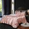Lanqinglv - Juego de Ropa de Cama de Satén, Cubre Cama 135 x 200 cm, Simulación de Seda, 2 Piezas, Lila, Funda Nórdica con Funda de Almohada de 50 x 75 cm, Microfibra, Rosa., 135x200cm+80x80cm*1