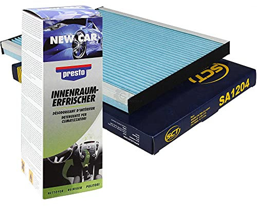 QR-Parts Set 85491507 408816 SA 1204 SCT Innenraum-Filter 1204+Presto Fresh New Car Duft