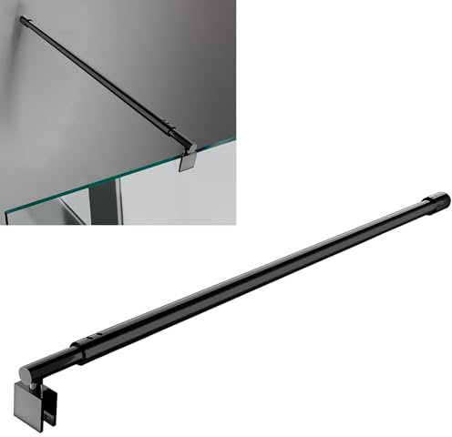 PHMUNY Ramlös duschdörr fast panel, 70 cm till 119 cm duschglas stödstång, svart, modern stil