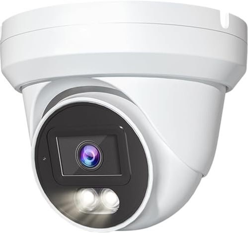 Marquis 4MP PoE IP Turret Dome Camera with Audio, IP Security Camera Outdoor Rated, Waterproof IP66, 108° Wide Angle 2.8mm Lens (Color Night)