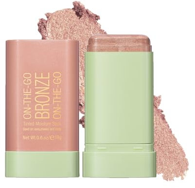 Highlighter Makeup Stick - Waterproof Glitter Cream Highlighter - Bronzer Contour Face Makeup - Long-lasting 3-in-1 Multi Uses for Face Body Eyeshadow (2#soft glow)