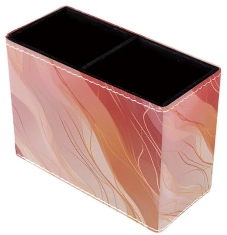 Make-up-Pinselhalter, Stifthalter für den Schreibtisch, abstrakter Marmordruck, Roségold, Schreibtisch-Organizer