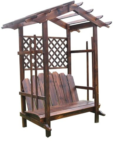Yajuer Banc D'arche De Parc, Treillis D'arche Extérieur, Bancs en Bois Durables pour Plantes Grimpantes, Cérémonie De Mariage, Fête, Patio, Décoration De Jardin