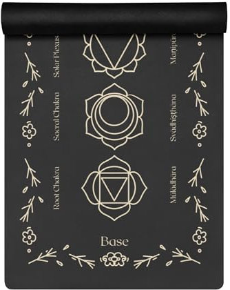 Guru Mukundananda Ji Yoga- und Meditationsmatte mit Chakra-Harmonie, entworfen und energetisiert in Indien (exklusiv für Yogatein)
