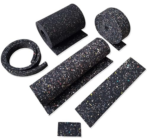 diconfa Terrassenpads Rollen KONFIGURATOR ==> BREITE: 30 bis 80mm + LÄNGE: 0,05m bis 10m + Dicke: 3mm bis 15mm ==> 80mm x 4000mm x 15mm - Bauten-schutzmatte Gummigranulat Unterleger Unterlage