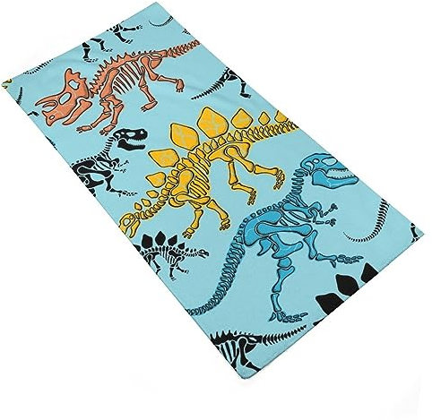 Strandtücher, Dinosaurier-Skelett-Cartoon Strandtuch Mikrofaser Sporthandtücher Tragbares Duschtuch Für Picknicks Männer Pool 80X130Cm