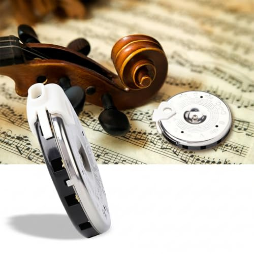 Afinador Cromático de 13 Diapasones, Marcado de Escala Sensible, Metal Duradero + Plástico Plateado, Práctico Accesorio Musical para Músicos o Instructores con Caja de