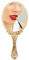 NHQZ 1 Pieza Espejo portátil, Espejo de bolso, Espejo vintage, Espejo con asa, Espejo de mano, Espejo portátil, Dorado