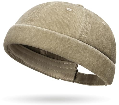 Cotone Cappellino da Portuale Uomo Retro Docker-cap Berretto Docker da Motociclista Cappello Senza Retro Cotone Docker Hat Cappello Senza Visiera Berretto da Portuale Uomo Donna