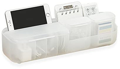 Datenkabel-Aufbewahrungsbox, Kabel-Ordnungsbox mit Deckel, 6 Fächer, Kabel-Organizer + 2 herausnehmbare Boxen, Kabelmanagement-Box, Aufbewahrungsbox for Datenkabel, Ladestecker, Schreibtisch-Kleinkram