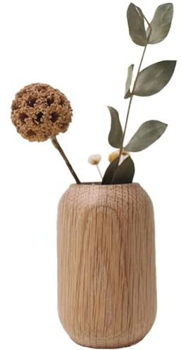 Holzvase, 2, 8 x 1, 8 Zoll Holzvasen für Kunstblumen und Pflanzen, rustikaler dekorativer Kleiner Blumentopf für Büro -Haus Tisch Mittelstücke Dekoration