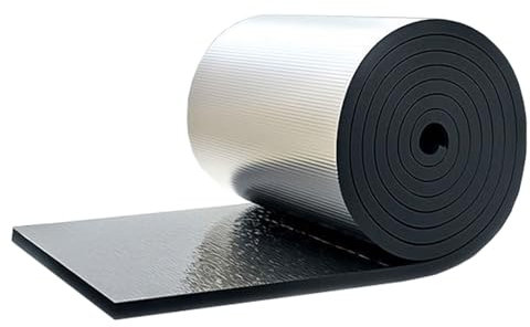 Thermal insulation film Reflective Foam Foil Insulation Aluminium Film 5mm Thick Soundproof Vapour Barrier Self-adhesive Heat Preservation Radiator Insulation Foil Reflector Roll, for Home,