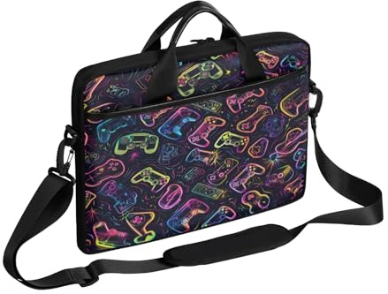 Gamepad färgglatt laptopfodral för 13-15 tum laptopfodral handväska messenger bärande anteckningsbok portfölj väska för flickor pojkar män kvinnor, Färg, 13-15 in