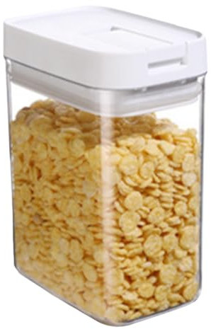 ANKROYU Cereal Storage Container Airtight Transparent 800ml Food Storage Dispenser with Secure Lock for Kitchen Pantry Organization PET Plastic Sealed Grain Container