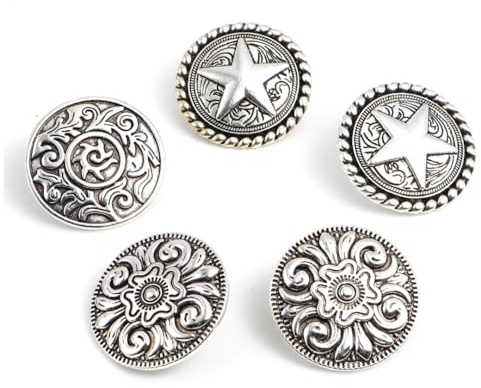 5 edle Ösenknöpfe antiksilber 31mm rund Metallknöpfe Öseknöpfe zum annähen Trachten Mäntel Jackenknöpfe