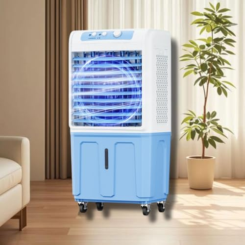 Aire Acondicionado Portátil Enfriador de Aire de 40L con 3 Modos 40dB Control Remoto Climatizador Evaporativo Sin Tubo Exterior con Orientable 120° Cajas de Helado Ventilador para Habitación