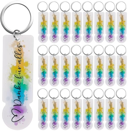 SRunDe 25 Stück Acryl Einkaufswagenchip Danke für Alles Einkaufswagenlöser Einkaufschip Abschiedsgeschenk Erzieherin Kollegin Set Danke Geschenk Lehrerin Gastgeschenke Geburtstag Mitbringsel