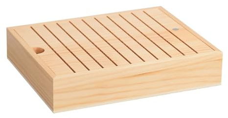 Organizador de hilo dental – Estación de clasificación de bobinas de hilo de 25 x 20 x 5 cm, estante de madera con caja de compartimentos, tablero de soporte de hilos multiranura, gabinete de