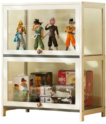 JFBLSD Sammlervitrine mit Acrylglas-Tür, Staubdicht - Schaukasten für Helme, Bücher & Trophäen - Freistehende Vitrine mit Transparenten Türen für Wohnzimmer & Büro(2 Door 60cm)